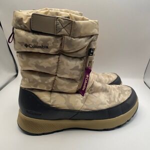 Columbia Paninaro Omni-Heat Waterproof Camo Winter Boots Womens Sz 10 BL0118-212